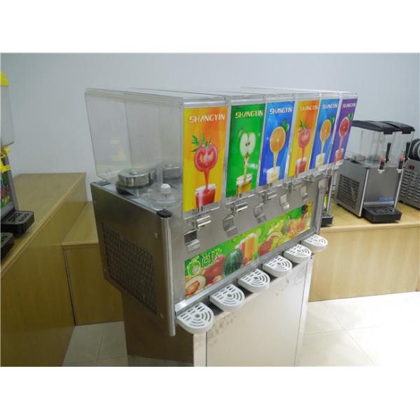 Fast Cooling Six Tank Juice Dispenser Machine , Electric Beverage Dispenser