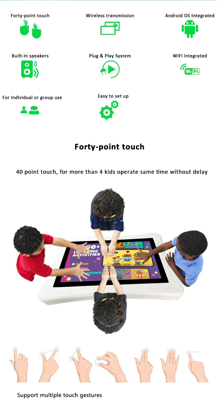 43 Inch 4K Resolution Interactive Touch Table with Quad-core Proces