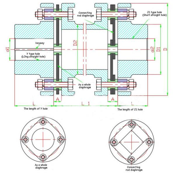 Double Disc Pack Coupling / High Speed Flexible Coupling For Pumps