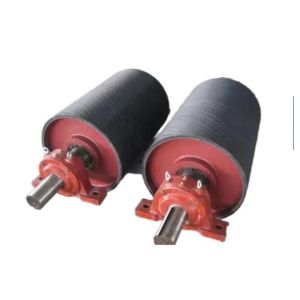 Conveyor Belt Pulley with Herringbone Chevron Rubber Lagging