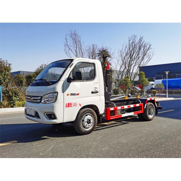 Mini Version FOTON 4x2 Compactor Garbage Truck Hook Lift 5 Tons Euro 4 Customized