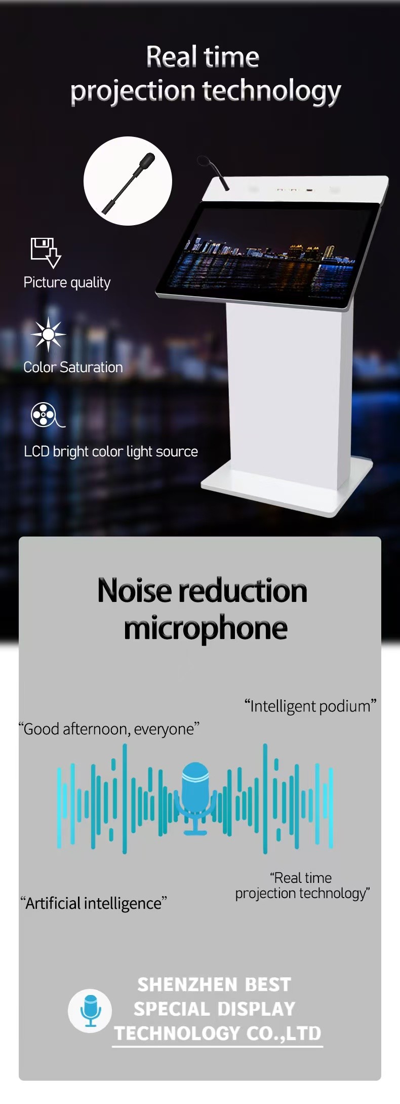 E Classroom Multimedia Podium Smart 350nits Brightness Computer Podium