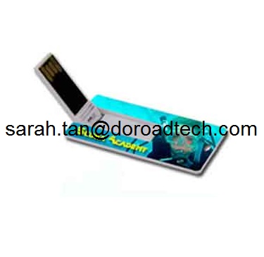 Promotional Gifts Customized Logo Mini Credit Card USB Flash Drives with Keychain