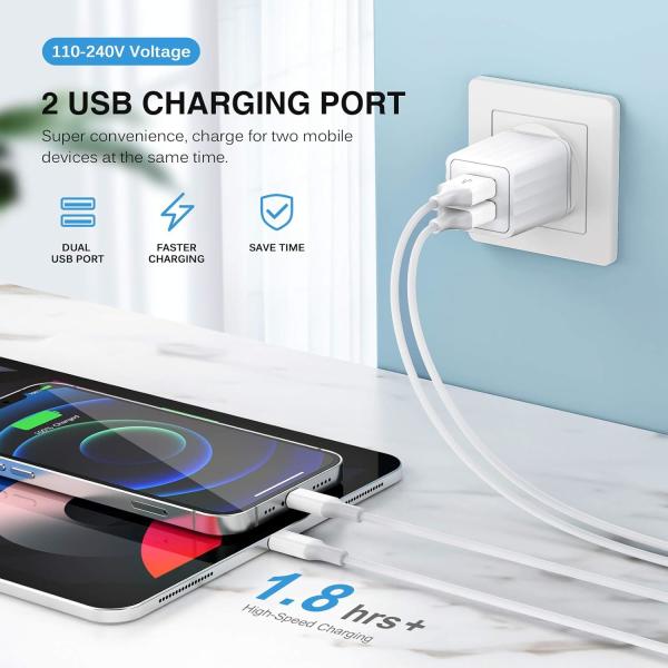 Dual Port 5v Wall Charger 10.5W Mobile Phone Battery Charger Fireproof