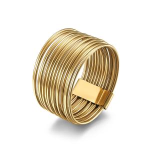 Wholesale Simple Glossy Spherical Stainless Steel Ring Gold Plated Stainless Steel Fashion Rings from china suppliers