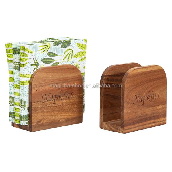 Bamboo Napskin Holder For Table Upright Napkin Dispenser Perfect For Indoor And Outdoor