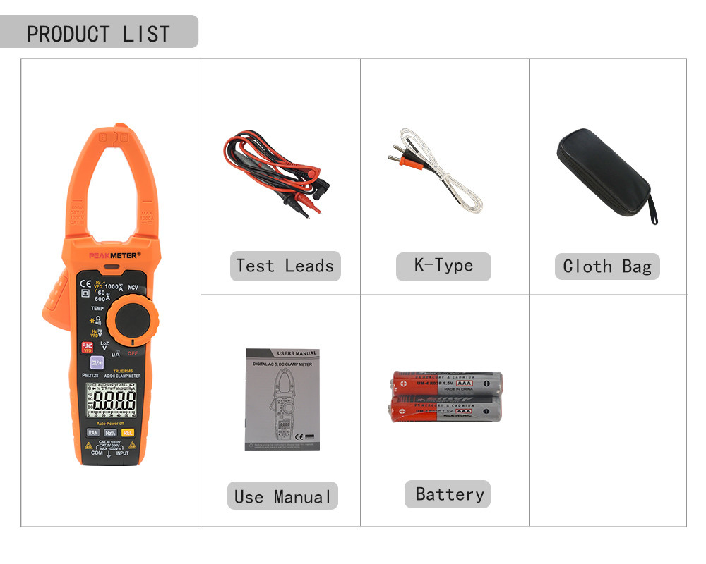 Auto And Manual Range Digital Clamp Meter Multimeter With Analogue Bar Graph Display