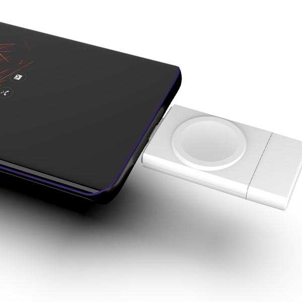 Mini Dual Interface Wireless Watch Charger for Samsung Galaxy Watch Apple IWatch Overcharge Protection