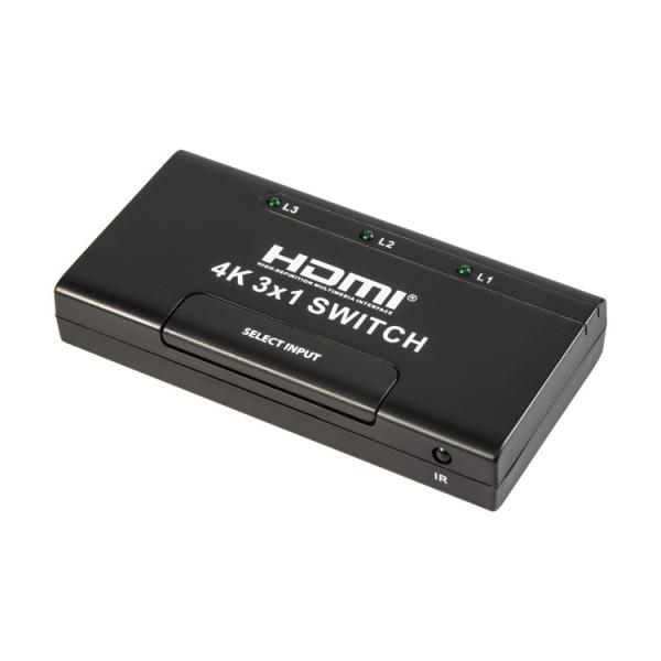 Quality IR Remote 4K 3x1 Remote Control Hdmi Switcher for sale