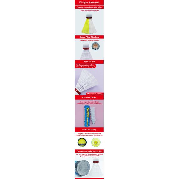 Eco Friendly Badminton Nylon Shuttlecocks Indoor Training Badminton Outdoor Shuttle