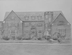 China pencil sketch——house on sale