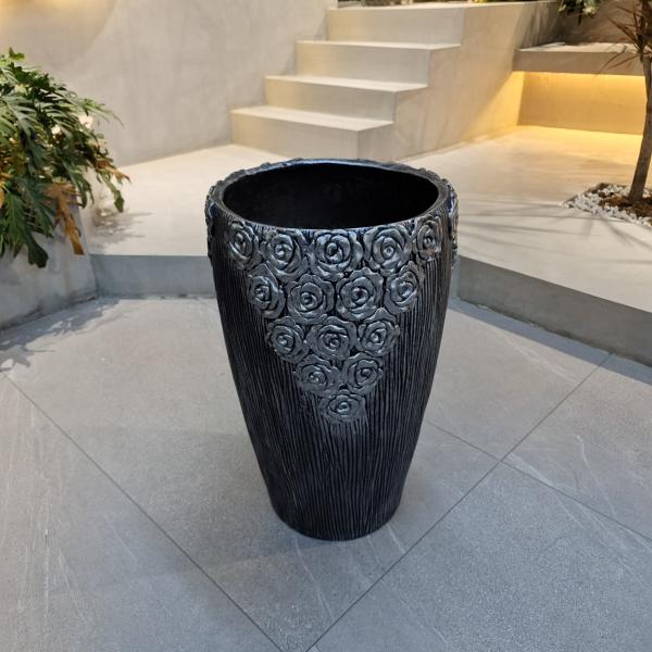 Fiber Cement Pot With 5-6 Years Outdoor Life Time Made Of Weather-resistant Fiber Clay