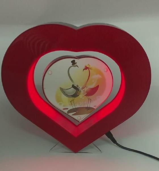 led light red magnetic levitation photo frame display stand ,floating picture