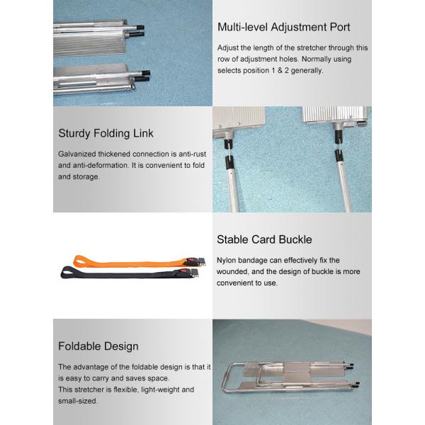 Shovel 210cm 17in Emergency Folding Aluminium Scoop Stretcher For First Aid