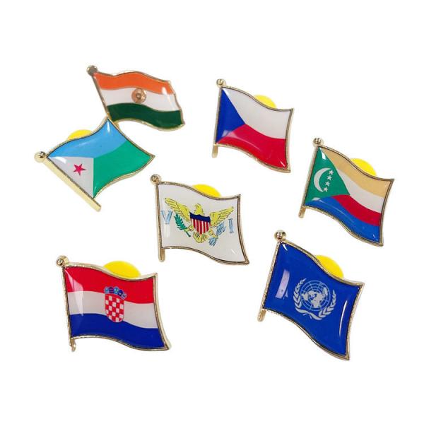 Quality Custom Lapel Pin Badge Round or Flag Shaped With Backing for sale