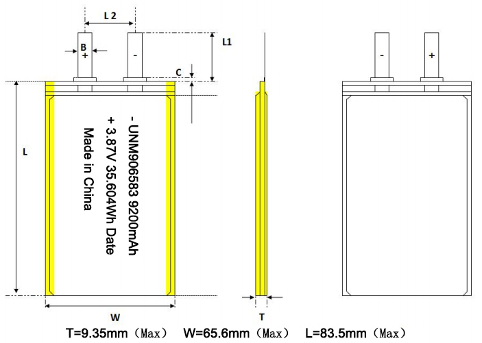 High Voltage Battery Pack 906583 3.87V 9200mAh High Voltage Lithium Polymer Battery for Power Bank