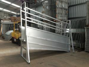 Galvanized mobile cattle loading ramp