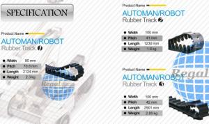 China Robot rubber track on sale