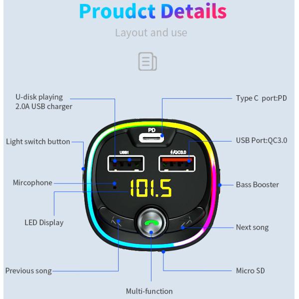 APE FLAC Wireless Bluetooth Car Kit QC3.0 Car MP3 Player With USB