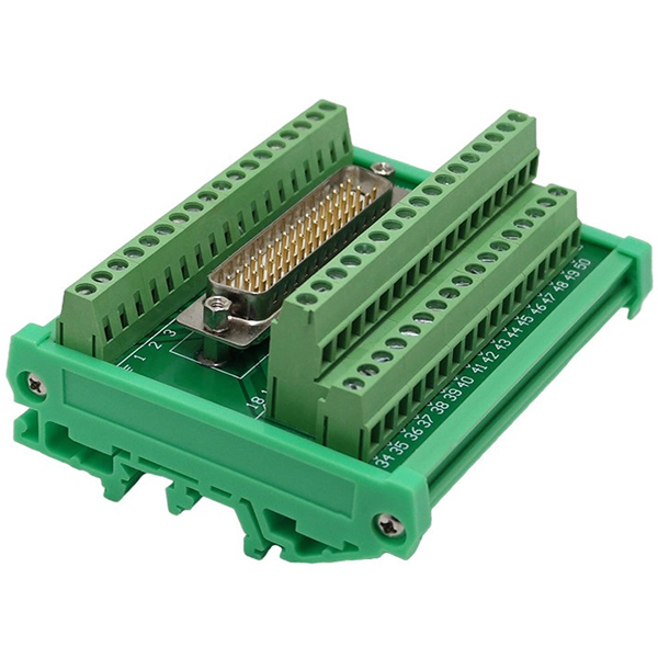 DB50 Male socket D Sub terminal block breakout board adapter cable connector DIN Rail Type