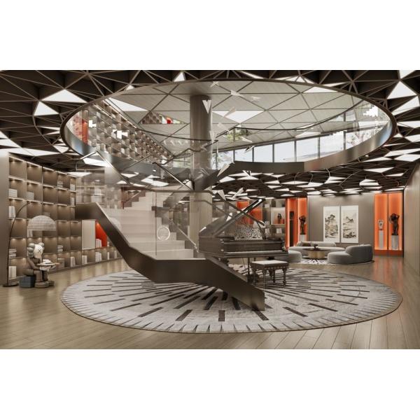 Silver Pear And Vibrant Orange Stainless Steel Basement Storage Solution For Library