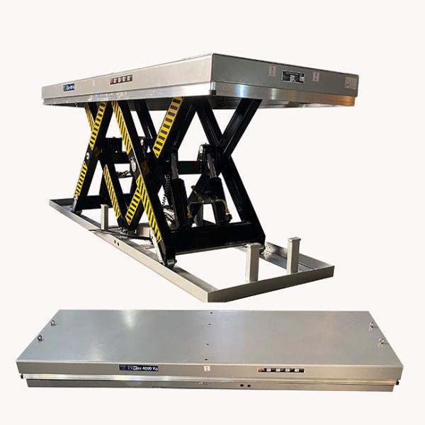 2 Ton Large Platform 2.5mx0.82m Transverse Hydraulic Double Scissor Lift Table