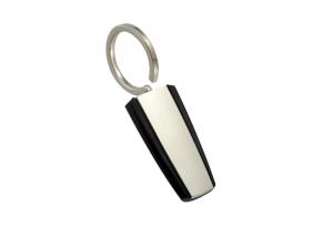 China Trapezoid ABS Plastic Metal Key Holder Keychains Silver Electroplating on sale