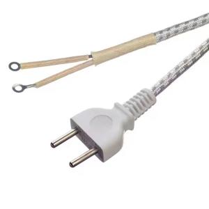 China Hot Selling 2 Pin 220v 16a Braided Wire Power Cord Cable Led Lamp E27 Dc Copper Karachi power cord for Iron in Pakistan on sale