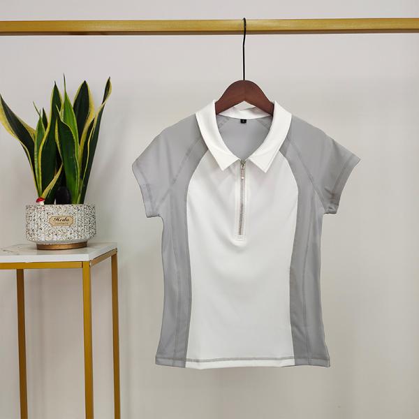 Quality Stitching Contrast Color Horse Riding Polo T Shirts Short Sleeve Base Layer for sale