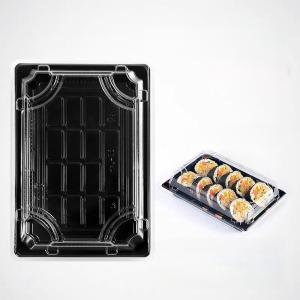 Wholesale Custom Disposable Sushi PET Plastic Rectangular Salmon Sushi Takeaway Container With Lid from china suppliers