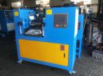 PLC Type Two Roll Mill Machine , Yellow & Blue Color Customized Lab Mixing Mill