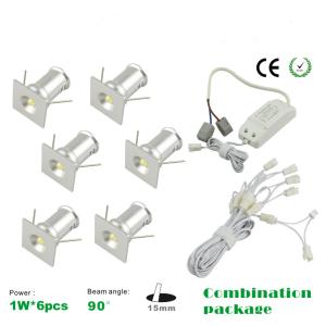 China 6PCS 1W Mini LED Spotlight + Dimming Power Source Kit + Wire Mini recessed LED light lamp on sale