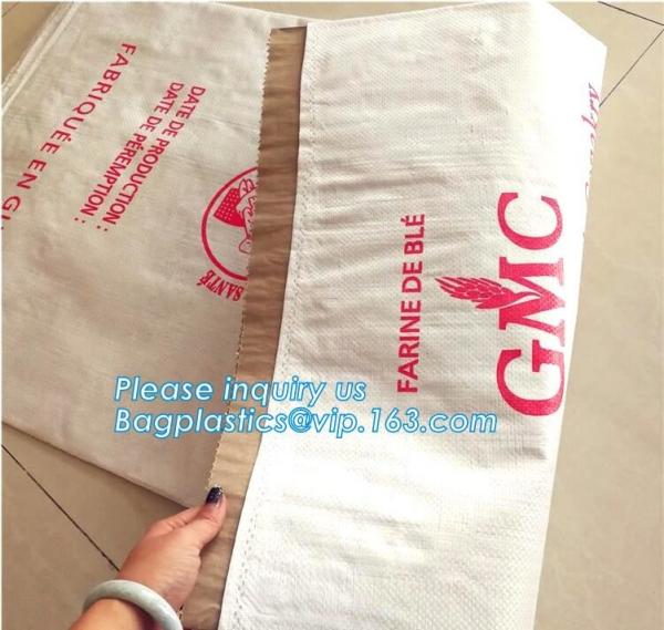 Quality kraft paper laminated pp woven bag for industry,paper bags laminated woven sack kraft poly lined bags with your own logo for sale