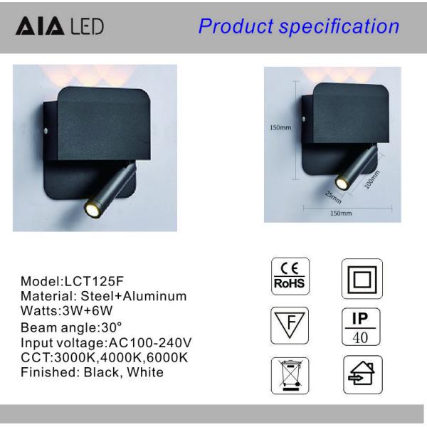 Wall lamp modern bedroom study lens acrylic shade wall light led simple living room lamp creative hotel bed