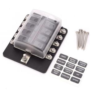 Wholesale 100A Input 30A Output 10P Blade Fuse Holder 10 Way ATO Fuse Block with Stickers from china suppliers