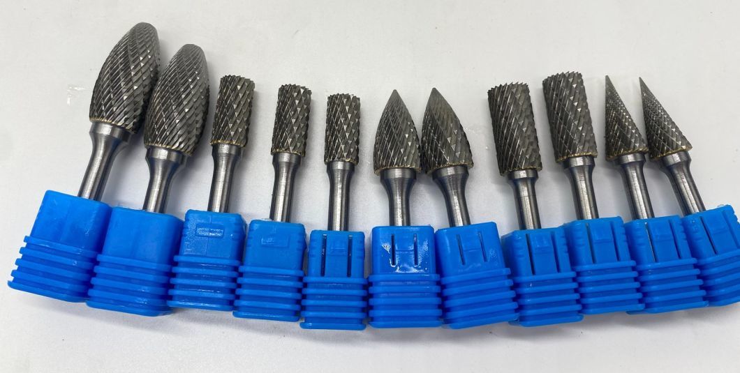 China 1/4inch Shank Solid Dremel Bur Yg8 Tungsten Carbide Burrs Ovel Type Point Tree Carbide Rotary File with Long Shank Burr