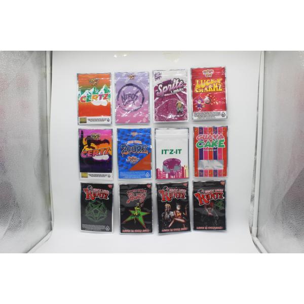 PET Glossy Mylar weed Bags Smell Proof With Child Proof Zipper