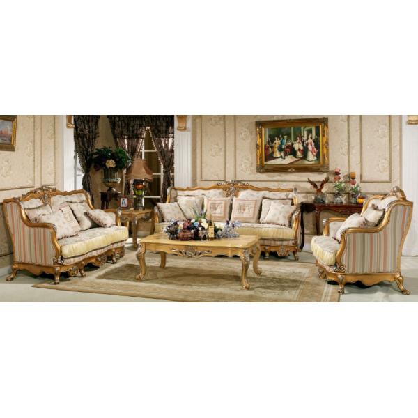 Hand carved royal furniture wooden frame 6 seater sofa set designs in antique finished