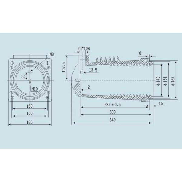 24kV 630A Epoxy Resin Spout Insulators High Voltage IEC Approved Long Lifespan