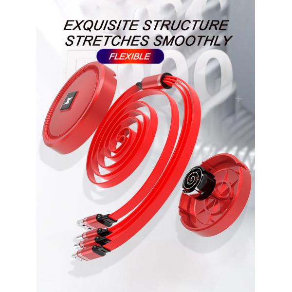 Multi Function 1.1m Three In One USB Cable Extendable Data Line