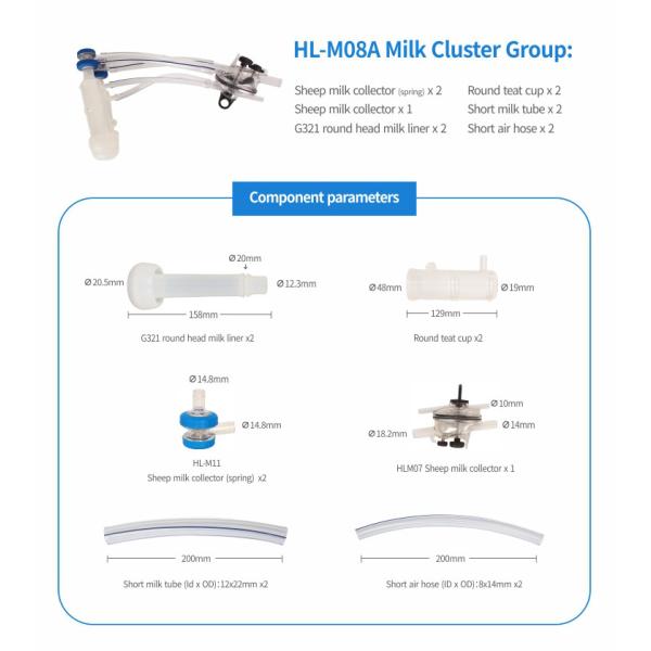 Long Life Milking Machine Parts Goat and Sheep Milk Cluster Group For Farm