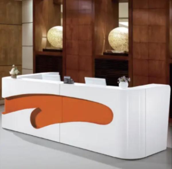 Quality High Quality Simple Curved Office Reception Desk Modern Reception Counter for sale