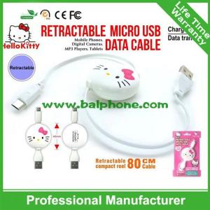 China 1m ew retractable cable with hello kitty on sale
