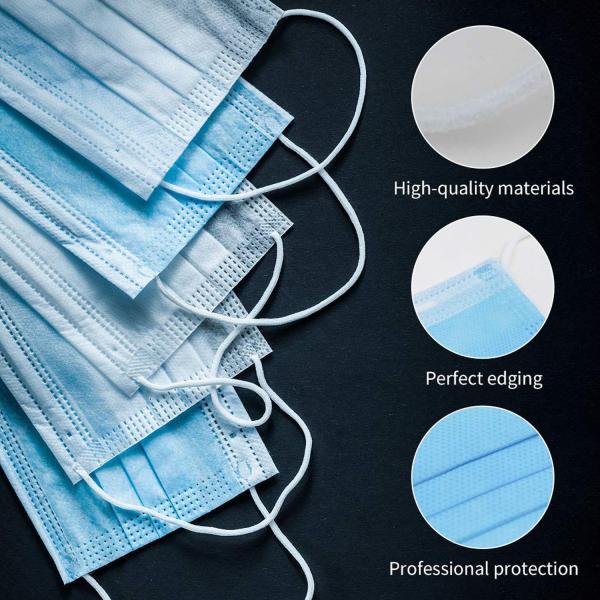 Anti Bacteria Disposable Medical Masks With Elastic Earloop Random Color Blue