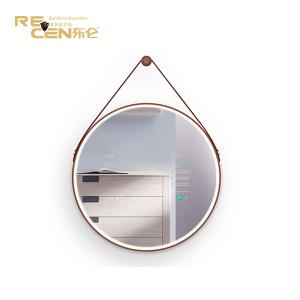 China Smart Mirror LCD Display Modern Round Wall Mount Digital Signage Nano Glass on sale