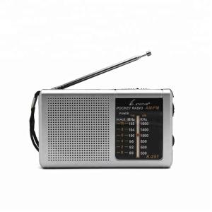 Wholesale Black Sliver Sleek Portable AM/FM Clock Radio with Battery Backup DC 3V AA*2 Battery Not Included from china suppliers
