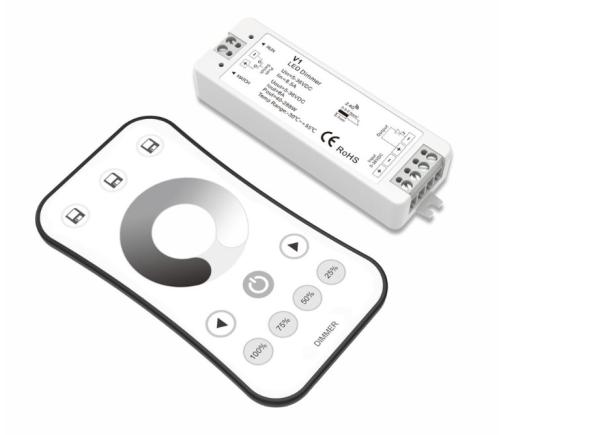 Auto Transmitting LED Strip Light Dimmer Unit With Wireless Controller For Color