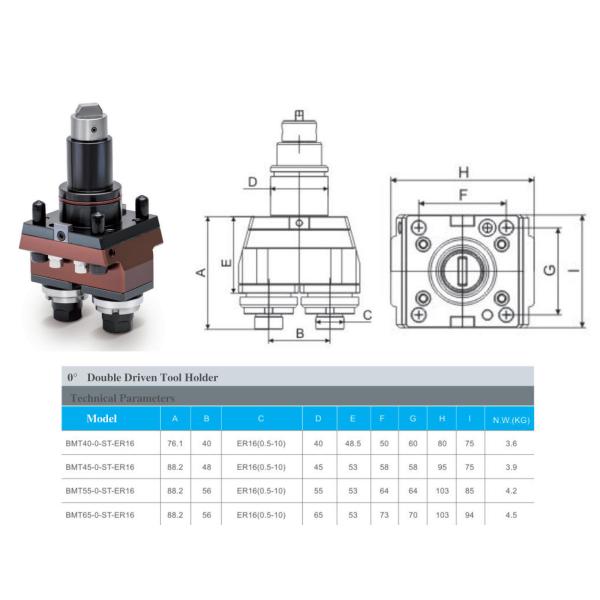 BMT High Accuracy Radial Live Tool Holder Lathe Live Tooling Holders
