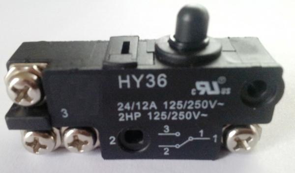 Quality Micro Electric Power Switch , Black Round Cap Push Button Power Switch AC for sale