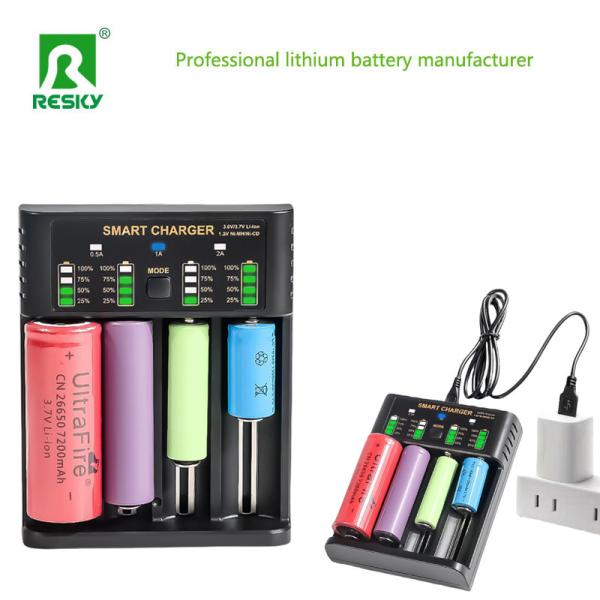 4.2V Rechargeable Battery Charger 4 Slots 500mA 1A 2A for Li-ion Cylindrical Battery